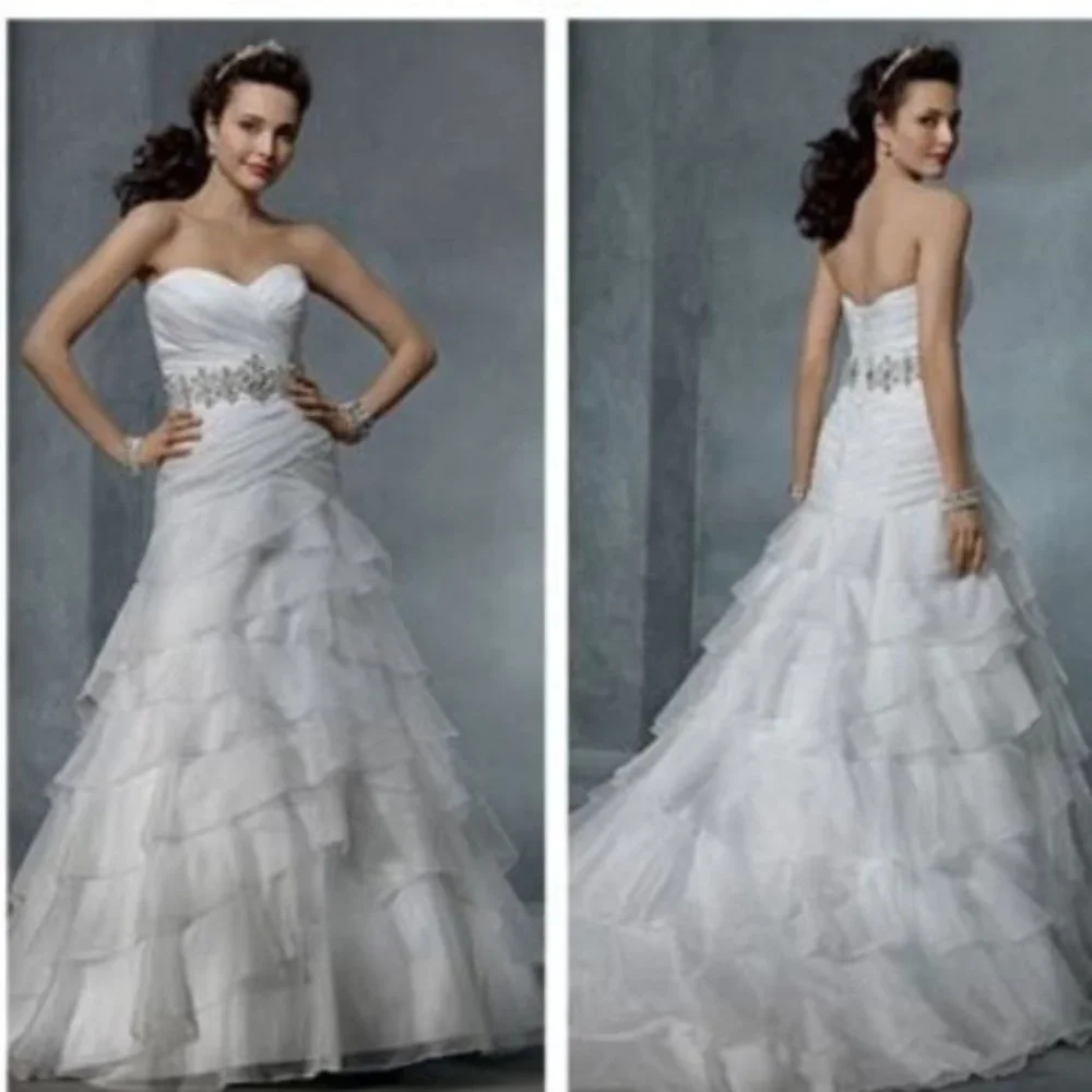 Alfred Angelo White Strapless Wedding Dress - Picture 4 of 14